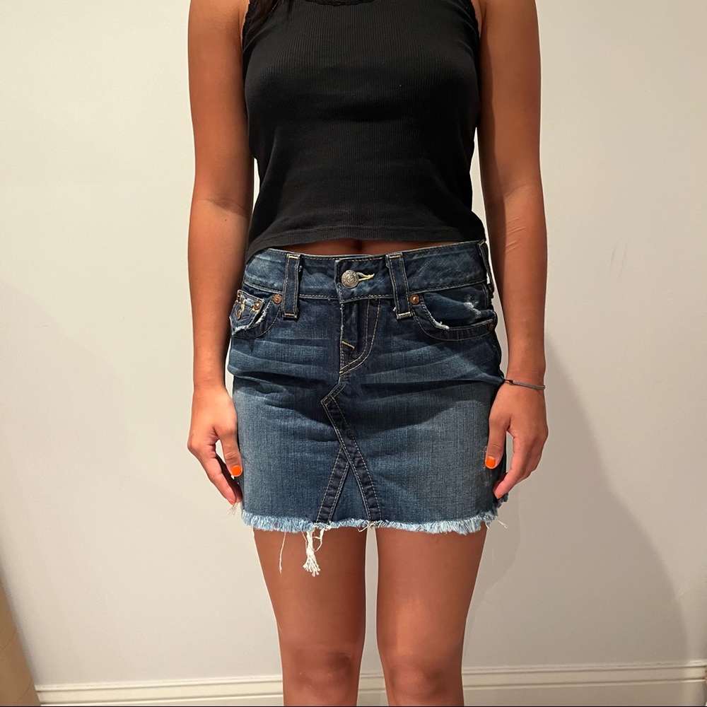 True Religion Dark Wash Jean Skirt